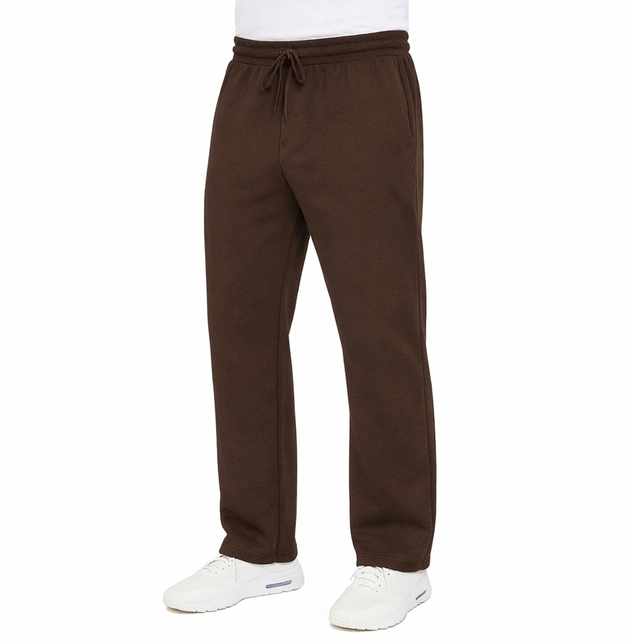Mens Regular Fit Open Bottom Fleece Jogger Sweatpants (S-3XL)